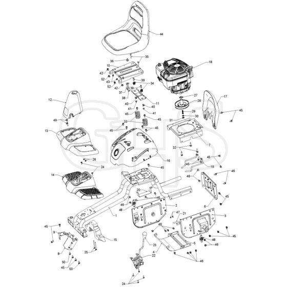McCulloch MOWCART - 96021000801 - 2011-08 - Chassis & Enclosures Parts Diagram
