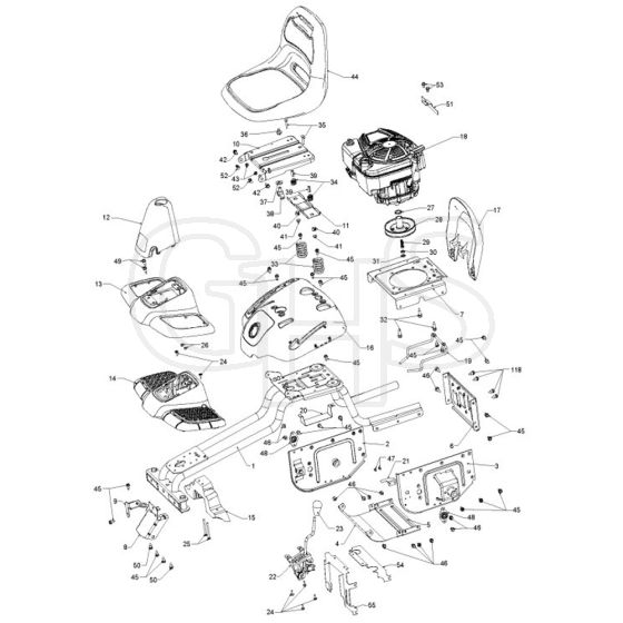 McCulloch MOWCART - 96021001201 - 2011-08 - Chassis & Enclosures Parts Diagram