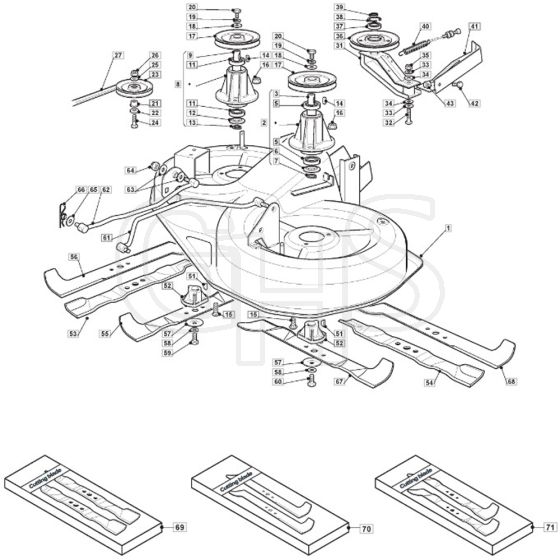 MR 14 37 H - 2009 - 2t2642443/IM9 - Mountfield Ride On Mower 92cm Deck Diagram