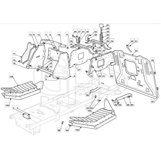 MRL 9214 H - 2010 - 2T0420236/IM0 - Mountfield Ride On Mower Chassis Diagram