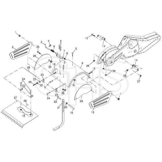 McCulloch MRT6 - 96091002103 - 2013-01 - Tine Shield Parts Diagram