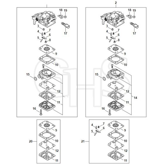 Stihl MS162 C-BE - Carburetor Parts - Parts Diagram