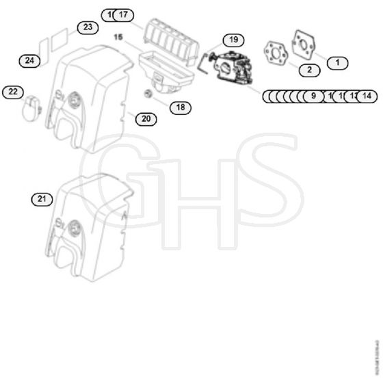 Genuine Stihl MS250 / L Air filter GHS