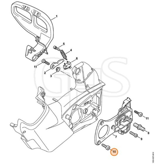 Stihl MSA160 T - Hand Guard - Chain Brake - Parts Diagram