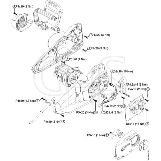 Genuine Stihl MSE170 C-Q / H - Tightening torques