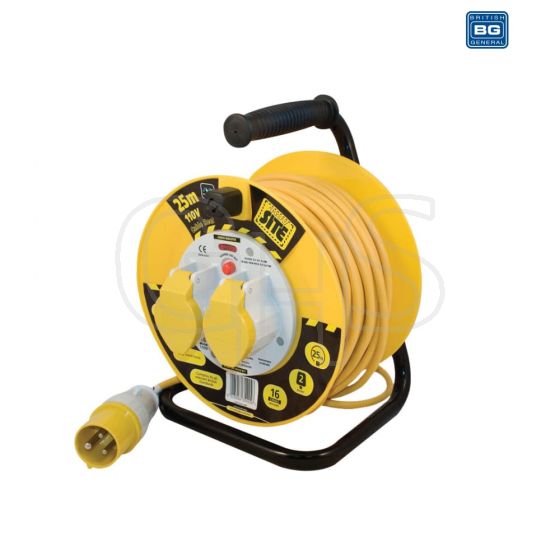 Masterplug Cable Reel 25 Metre 16A 110 Volt Thermal Cut-Out - LVCT2516/2-MP