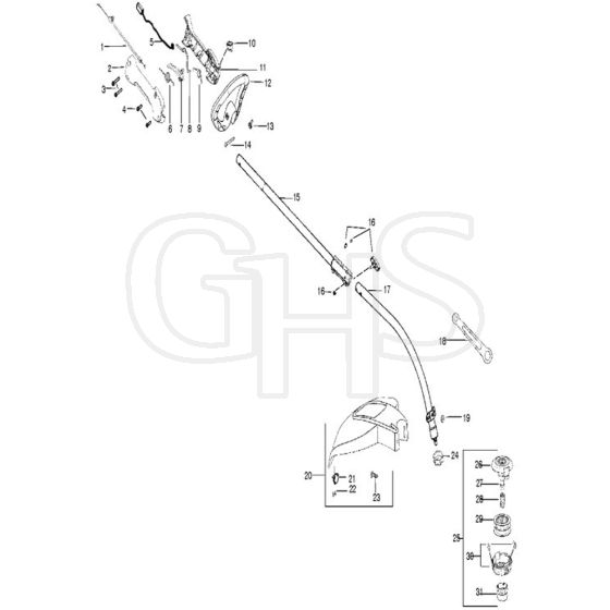 McCulloch MT250CLS - 2010-06_ROW - Shaft & Handle Parts Diagram