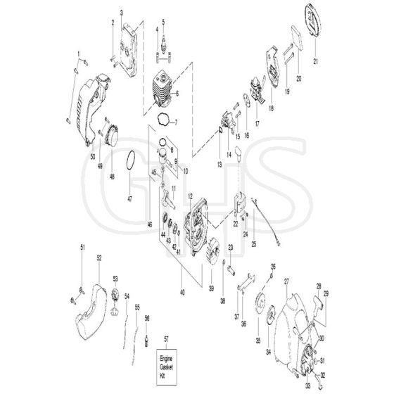 McCulloch MT 250 LK - 966553501 - 2011-12 - Engine Parts Diagram