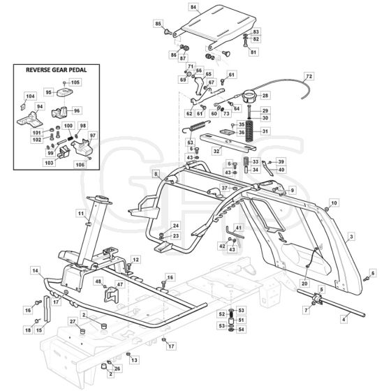 MTF 72 H - 2023 - 2T0210483/M22 - Mountfield Ride On Mower Frame Diagram