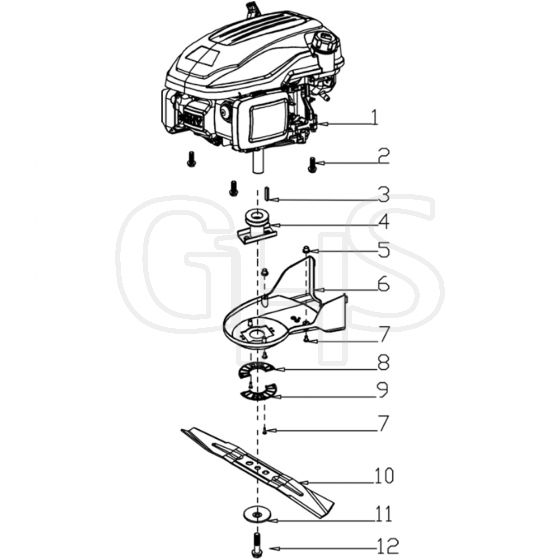Cobra MX460SPC - Lawn Mower Aug 2022 Blade Assy Diagram
