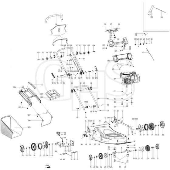 Cobra MX46SPB - 18" Self Propelled Main Diagram
