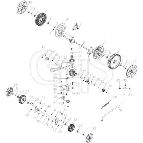 Cobra MX534SPH - 53cm GCV170 Mower Feb 2019 Drive Assy Diagram