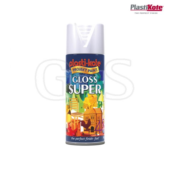 Plasti-kote Super Gloss Spray White 400ml - 440.0011109.076