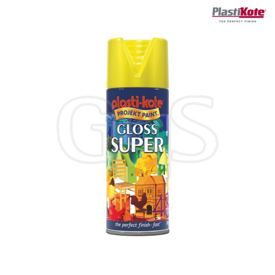 Plasti-kote Super Gloss Spray Yellow 400ml - 440.0011115.076