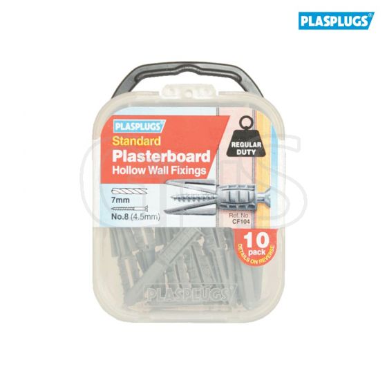 Plasplugs CF 104 Standard Plasterboard Fixings Pack of 10 - CF104
