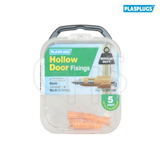 Plasplugs DR 106 Hollow Door Fixings (5) - DR106