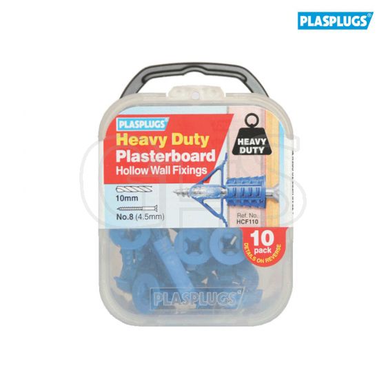 Plasplugs HCF110 Heavy-Duty Plasterboard Fixings (10) - HCF110