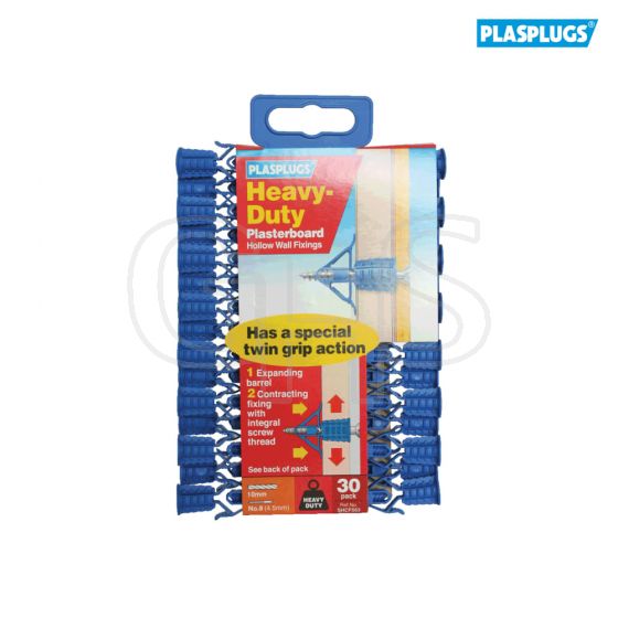 Plasplugs HCF 553 Heavy-Duty Plasterboard Fixings Pack of 30 - SHCF553