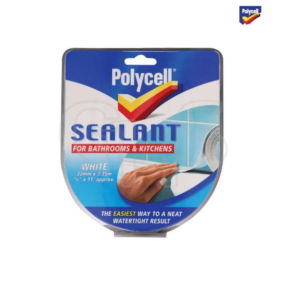 Polycell Sealant Strip Kitchen / Bathroom White 22mm - 6033784