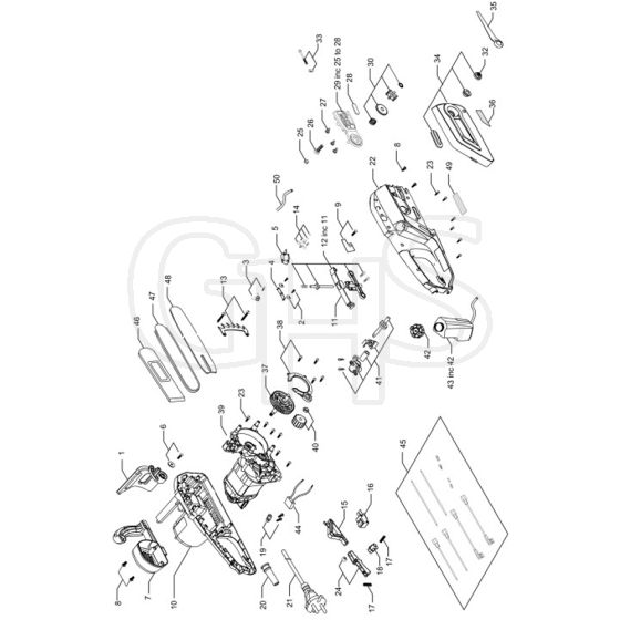 McCulloch Powermac 1600 - 2008-09 - Main Assy Parts Diagram