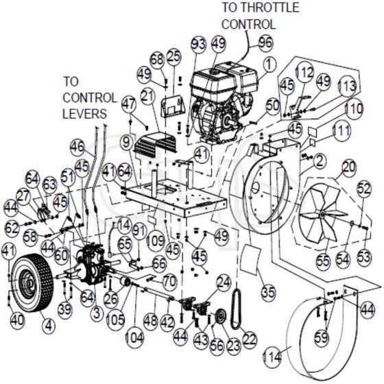 Billy Goat QV900HSPEU - QVSPEU Vacuum Main Diagram