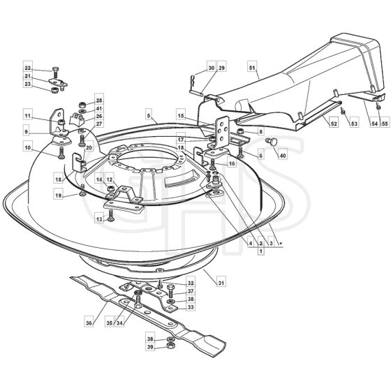 R25M - 2008 - 299971536/BQ - Mountfield Ride On Mower 63cm Deck Diagram