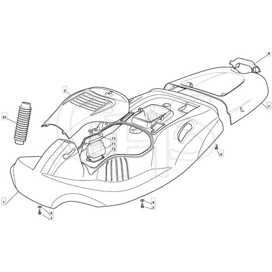 R25M - 2008 - 299971536/BQ - Mountfield Ride On Mower Body Diagram