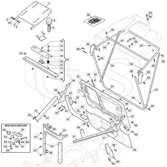 R27M - 2015 - 2T0042486/SF - Mountfield Ride On Mower Frame Diagram