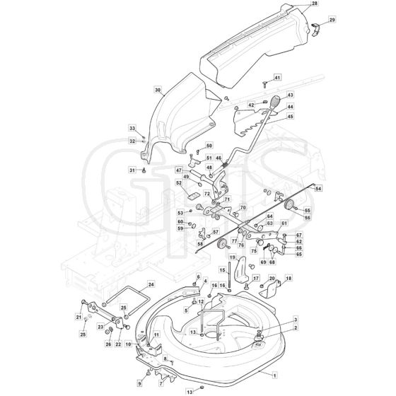 R27M - 2019 - 2T0050286/CAS - Mountfield Ride On Mower 66cm Deck Diagram