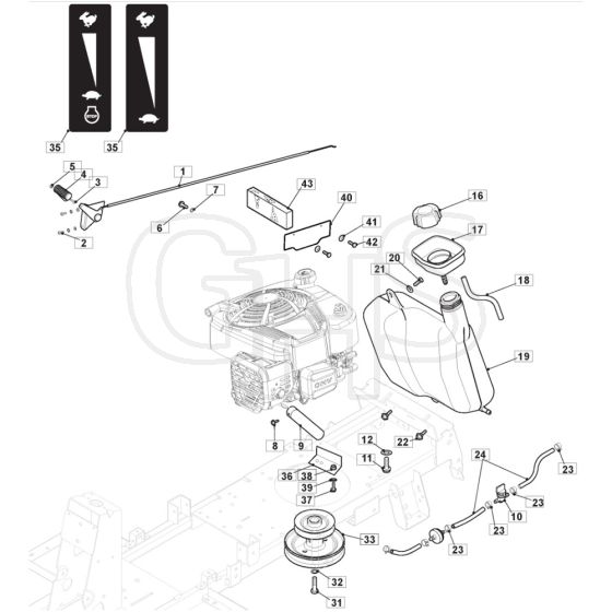 R27M - 2019 - 2T0050286/CAS - Mountfield Ride On Mower B&S Engine Diagram
