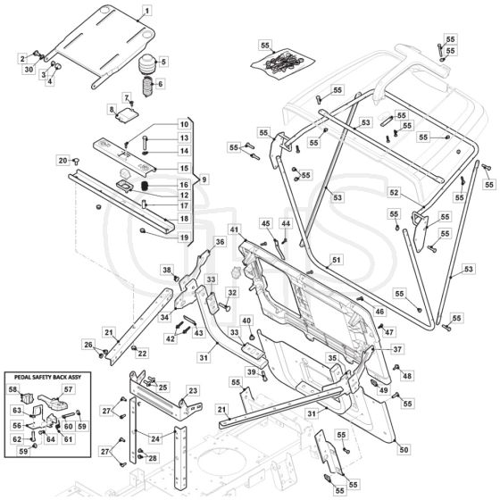 R27M - 2019 - 2T0050286/CAS - Mountfield Ride On Mower Frame Diagram