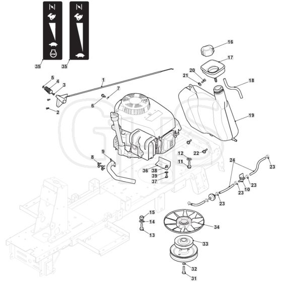 R27M - 2016-2017 - 2T0070486/SF - Mountfield Ride On Mower Engine Diagram