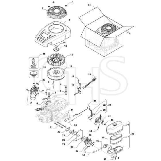 R27M - 2016-2017 - 2T0070486/SF - Mountfield Ride On Mower Engine Assy Diagram