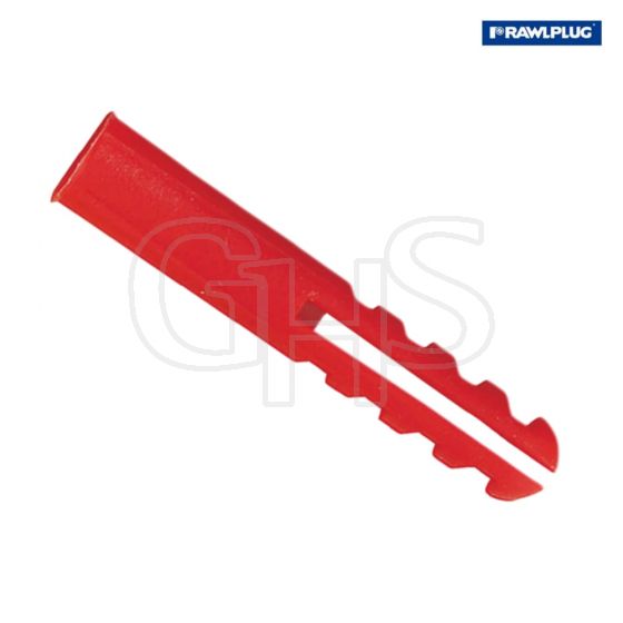 Rawlplug Red Plastic Plugs Screw Size No.6-12 (10 x Card of 100) - 67-134