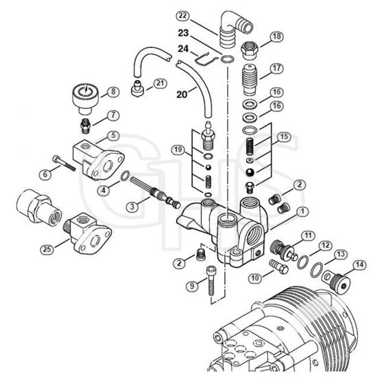 Genuine Stihl RB301 / D - Regulation valve block