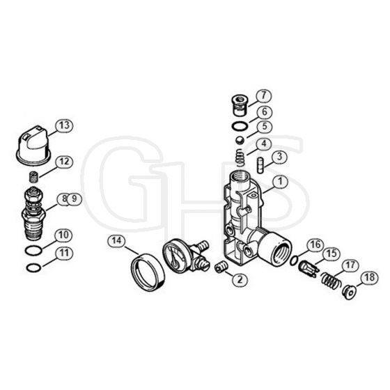 Genuine Stihl RE104 KM / D - Regulation valve block (15.96)