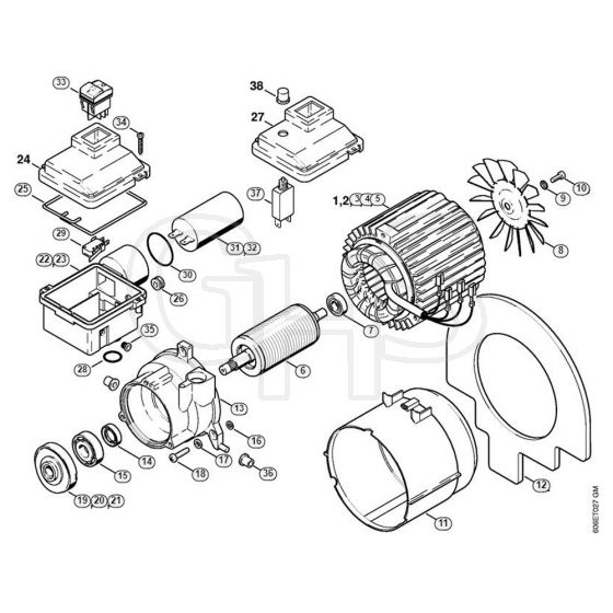 Genuine Stihl RE105 K / A - Electric motor