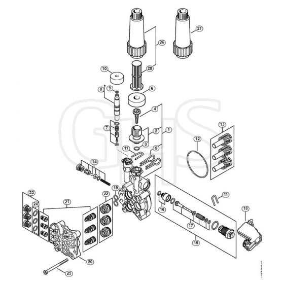 Genuine Stihl RE120 / D - Pump, valve block