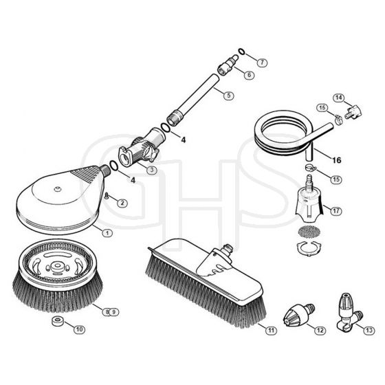 Genuine Stihl RE126 K / G - Washing brush, Suction hose