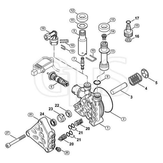 Genuine Stihl RE127 PLUS / B - Pump, valve block