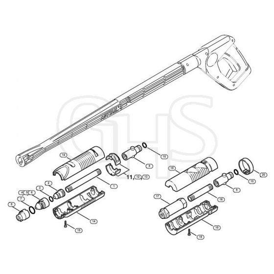 Genuine Stihl RE141 K PLUS / J - Spray head, rotary nozzle