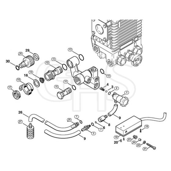 Genuine Stihl RE360 K PLUS / G - Metering valve, Switch  X 42 343 563 (30.2000)