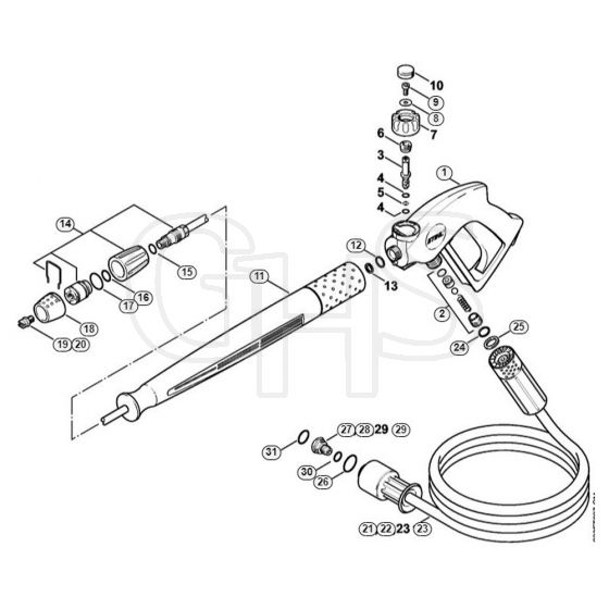 Genuine Stihl RE360 K PLUS / J - Spray gun, Spray lance/wand