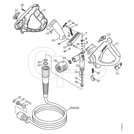 Genuine Stihl RE361 / L - Spray gun, High-pressure hose