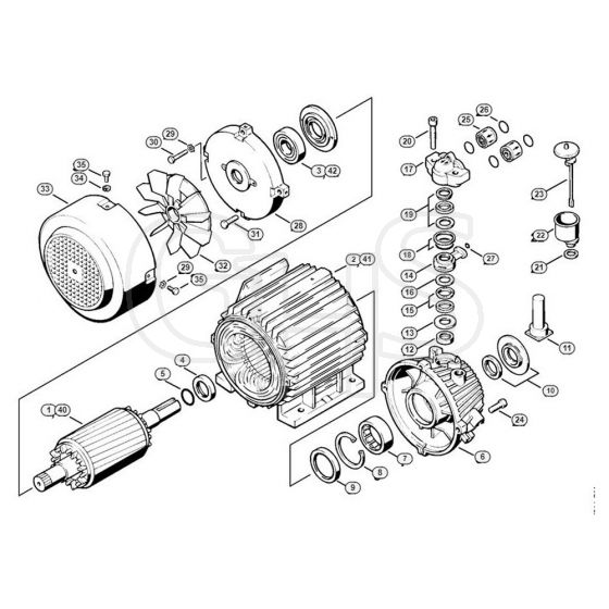 Genuine Stihl RE401 K / D - Electric motor RE 400 K, RE 401 K, Pump housing