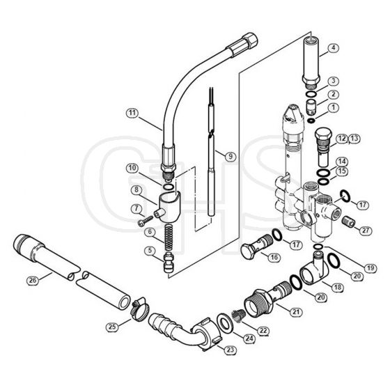 Genuine Stihl RE551 PLUS / G - Regulation valve block, Safety valve
