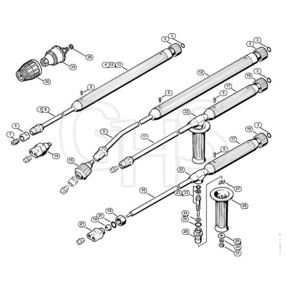 Genuine Stihl RE830 W / O - Spray lance/wand, Accessories