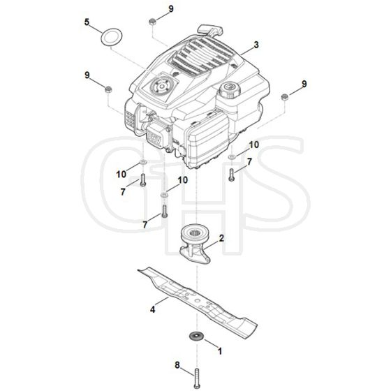 Stihl RM248.2 T - Engine, Blade - Parts Diagram