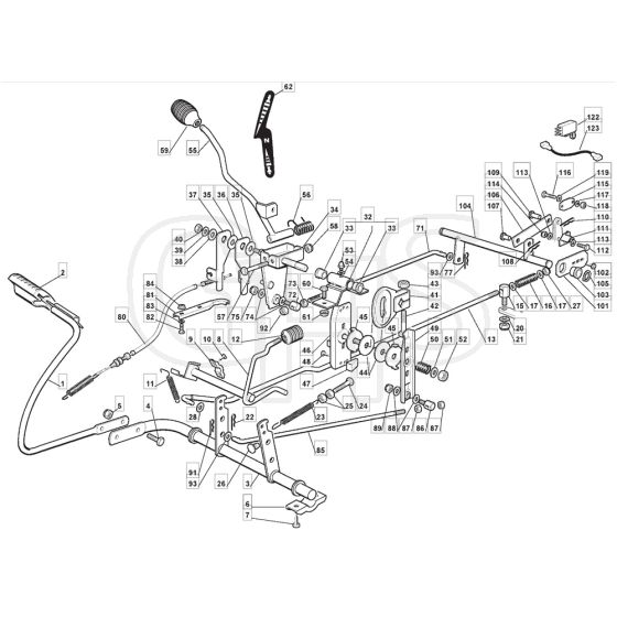 RM28 H - 2009 - 2T1532433/BM9 - Mountfield Ride On Mower Controls Diagram