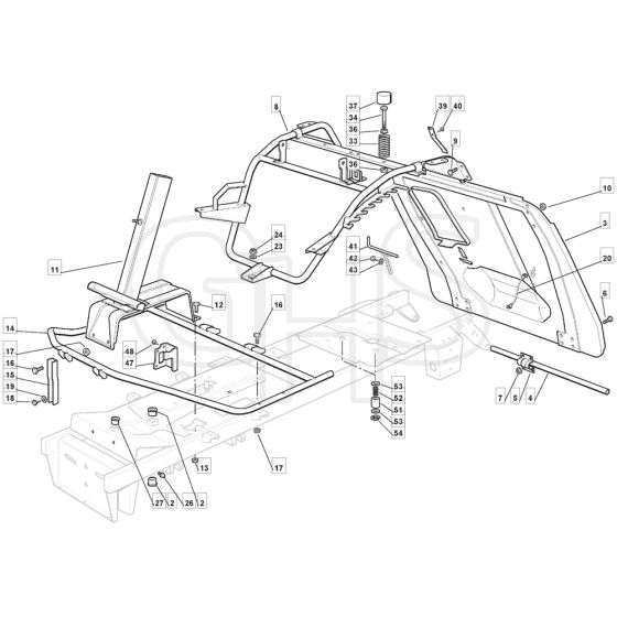 RM28 H - 2009 - 2T1532433/BM9 - Mountfield Ride On Mower Frame Diagram